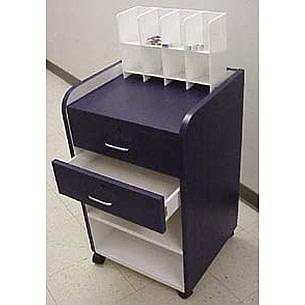 Rubbermaid Black Trademaster Cart With 4-Drawer & Cabinet