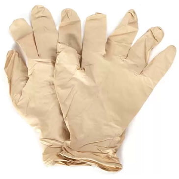 tan latex gloves